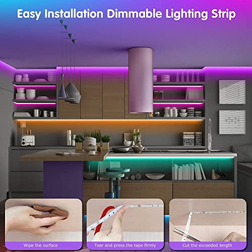 Tenmiro 32.8ft LED Strip Lights, RGB LED Smart Music Sync Color Changing LED Lights Strips with Remote LED Lights for Bedroom, Room, TV, Party