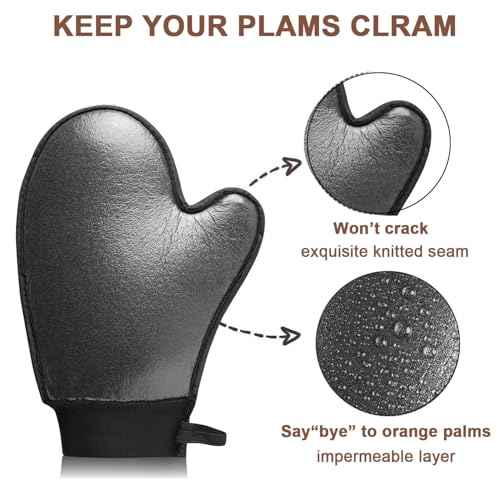 2 in 1 Tanning Mitts Self Tanner Mitt Applicator Self Tanning Mitt and Brush,Tanning Gloves for Self Tan Mitt Applicator Kit Self Tanner Brush Self Tanning Kit for Lotion,Sunless,Spray Tan,Face,Body