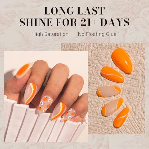 MelodySusie Bright Neon Orange Gel Nail Polish - 0.5 fl oz UV LED Soak Off