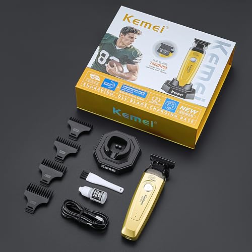 KEMEI 90-5 Men¡¯s Hair & Beard Trimmer, Zero Gap DLC Blade, 7500 RPM Cordless Trimmer for Barbers