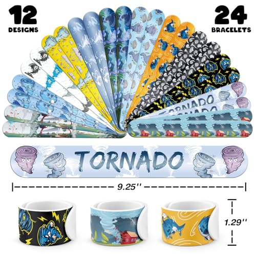 Tornado Party Favors Set - 24 Slap Bracelets & 36 Tattoos