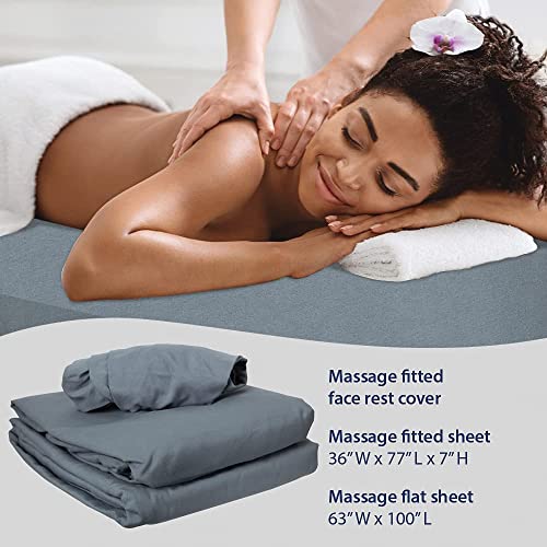 ForPro Professional Microfiber 3-Piece Massage Sheet Set, Grey