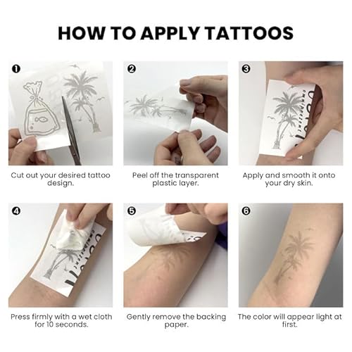 Tribal Tramp Stamp Semi Permanent Temporary Tattoos, Long Lasting Sexy Belly Chest Waist Thigh Arm Temporary Fake Tattoos for Women, Realistic, Waterproof and Non-Reflective, 2 Sheets