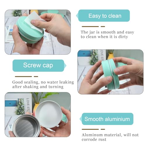 2 oz Tins with Lids for Salve 48 Pack Salve Tins 2oz Tins Container Round Cosmetic Tin Jars Ideal Candle Jars Aluminum Tin Cans with Screw Lids for Powder, Spice,Salve,Candles(Mint Green)