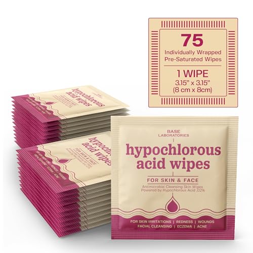 75 Pack Hypochlorous Acid Face & Skin Wipes | Soothing & Cleansing