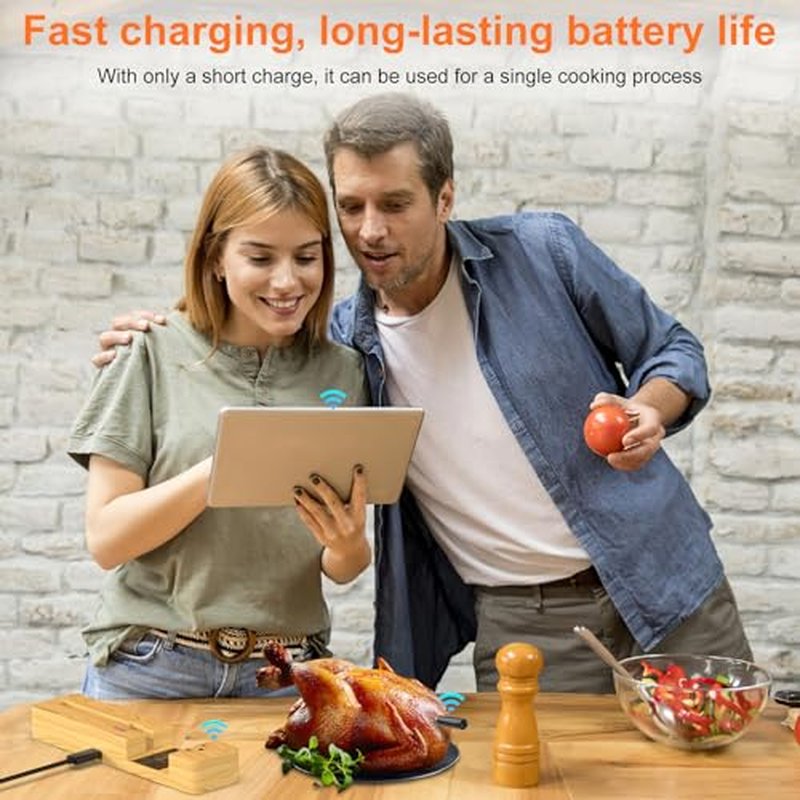 MOGUNDAM Wireless Meat Thermometer with Bluetooth & Ceramic Probe