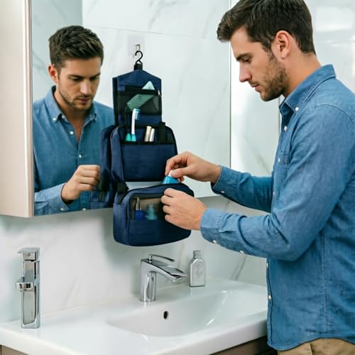 Hanging Toiletry Bag for Travel - Compact Waterproof Organizer
