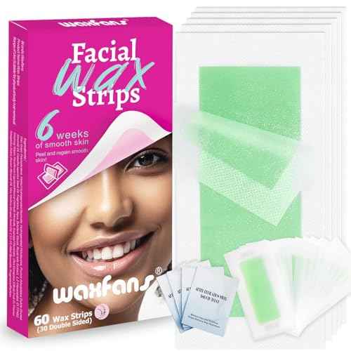 60 Count Face Wax Strips for Hair Removal, All-in-One Waxing Strips for Face, eyebrows, lip, chin & Body | 40ct Facial Wax Strips,20ct Body Waxing Strips & 4 Calming Wipes (Red)