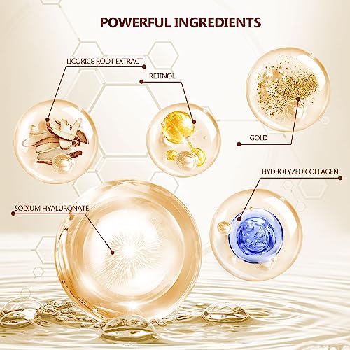 60 Pcs 24K Gold Under Eye Patches, 30 Pairs Undereye Mask for Dark Circles Puffy Eyes Treatment, Collagen Gel Pads Hydrating for Eye Bags Puffiness Wrinkle, Women Men Beauty Skin Care Products