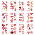 Valentine's Watercolor Temporary Tattoos - 12 Sheets