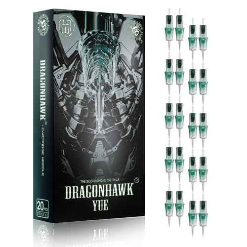 Dragonhawk Yue Professional Tattoo Needles - 20Pcs 1209RL Round Liner Tattoo Cartridges 0.35MM Precise Line Work for Tattoo Artists Disposable Needles