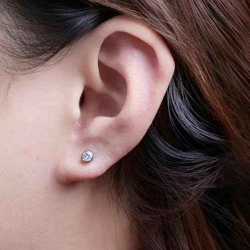 limerencia Ear Piercing Kit Titanium G23, Disposable Ear Piercing Gun Kit with F136 Medical Grade Titanium 4mm Cubic Zirconia Stud, At Home Self Ear Piercer Kit with Alcohol Pads