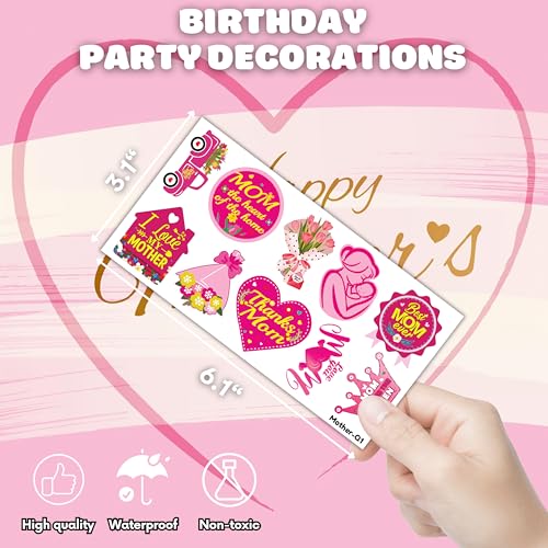 102 PCS Best Mom Ever Temporary Tattoos for Party