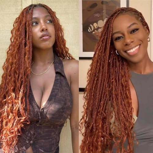 DiexrLamx B-Ginger-350 22 Inch Curly Braiding Hair Extensions for Women