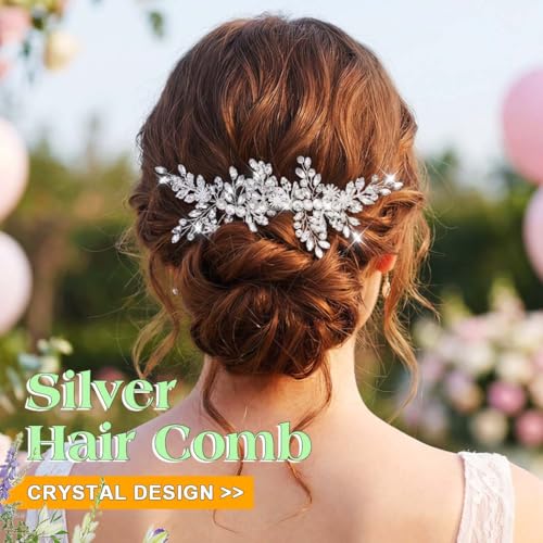 Silver Rhinestone Bridal Hair Comb | Wedding Headpiece
