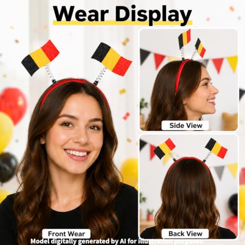Belgium Flag Headband for Soccer Fans - Supportive Sports Event Hair Accessory