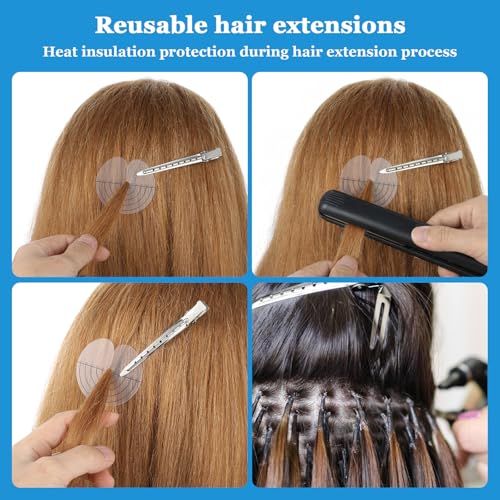 50pcs Heat Shield Guards for Hair Extensions with Clips