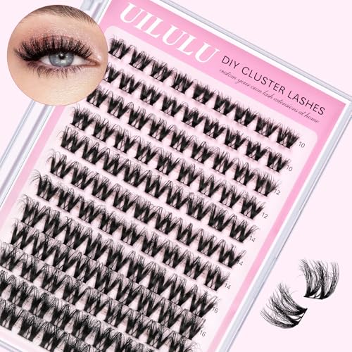 Lash Clusters D Curl Fluffy Clusters Lashes 0.07D 10-18 MIX 108 Eyelashes Individual Lashes DIY Lash Extensions at Home False Lashes Wide Band Natural Eye Lash Clusters