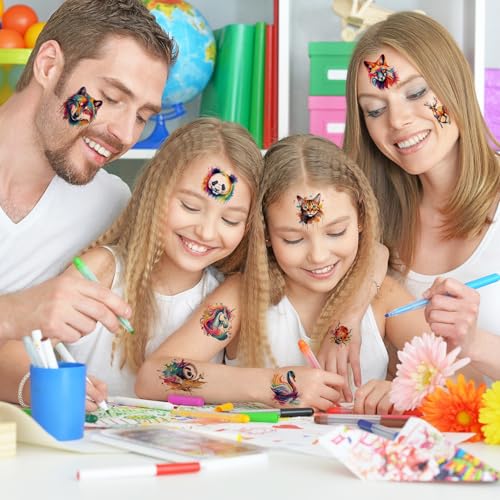 160 PCS Watercolor Animals Temporary Tattoos for Kids