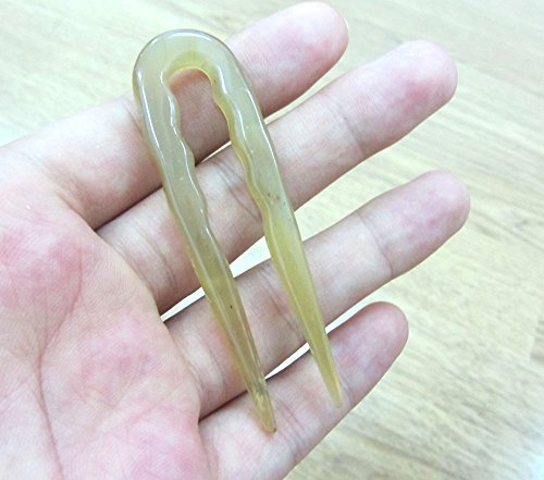 Marycrafts Horn Simple Small Hair Fork, Hairpick Hair Accessories, Hair Jewelry Handmade 3"