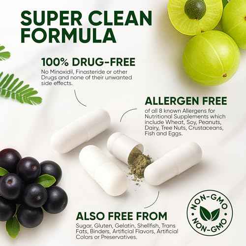 Tru Bloom Hair Growth Vitamins - 2 Month Supply. Clinically Proven to Grow Fuller, Thicker Hair. Drug-Free with Biotin, Collagen, Keratin, MSM, Zinc, D3 + Hair Superfoods