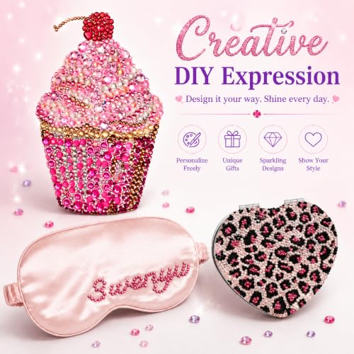 Uellipapy 60000Pcs 40 Colors Jelly AB Resin Rhinestones 3mm Bedazzling Kit