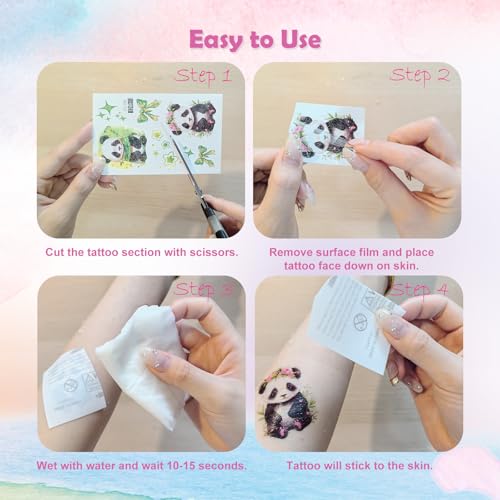 Glitter Temporary Tattoos for Kids - Waterproof Mixed Designs