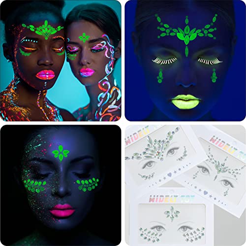 Face Gems Rhinestone Stickers Kit, 9 Sets Glitter & Body Jewels