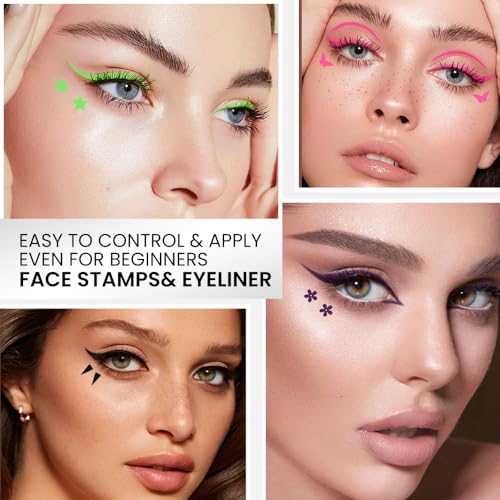 7-Piece Stamp Eyeliner Set - Waterproof Winged Cat Eye Liner