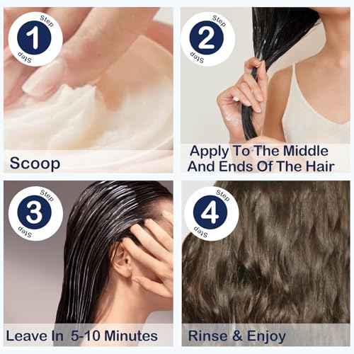 Protein Hair Treatment, Hair Protein, Nourishing + Strengthening + Hydrating Hair Mask For Curly Dry Damaged Bleached Split End Hair, Silk Protein & Sericin, Soft Fragrance, 500ml