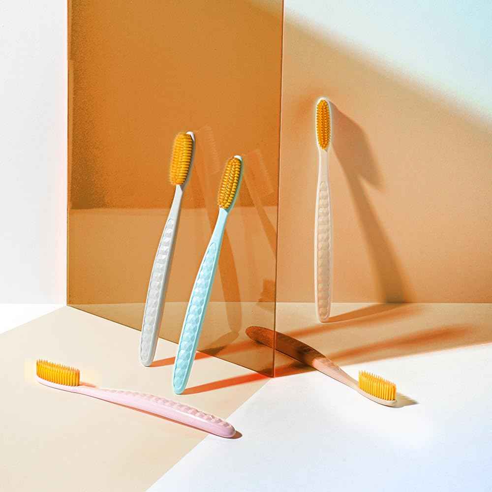 WANGTA Gold – Extra Soft Extra Large Toothbrush – 1.6 inch (4 cm) Wide Head | 4,000 Ultra-Fine Bristles for Sensitive Gums | Premium Korean Toothbrush (10 Pack)
