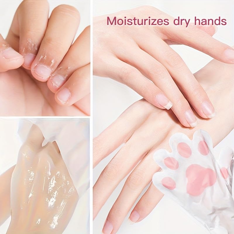 Cute Cat Paw Moisturizing & Exfoliating Hand Mask Gloves - 5 Pairs