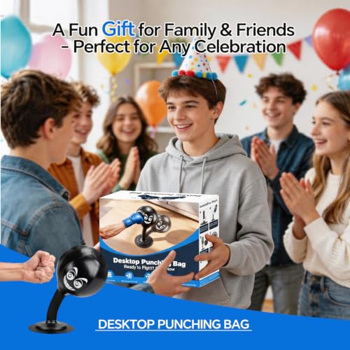 Desktop Punching Bag with Suction Cup for Stress Relief, Office & Home Use