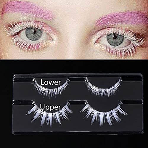 White False Eyelashes 2 Pairs Upper & Lower Lashes