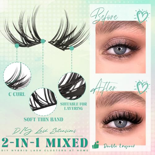 Wispy Lash Clusters 144pcs 10-16mm DIY Eyelash Extensions