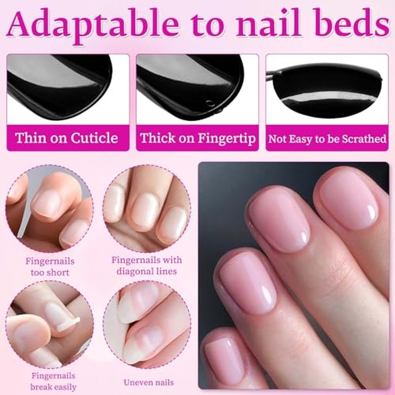576pc Extra Short Square Press On Nails with Glue Tabs