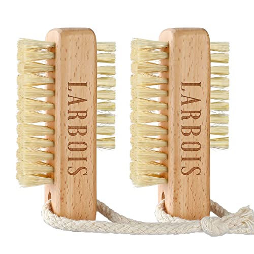 2-Pack Wooden Nail Brush Set for Fingernail Cleaning - Beechwood