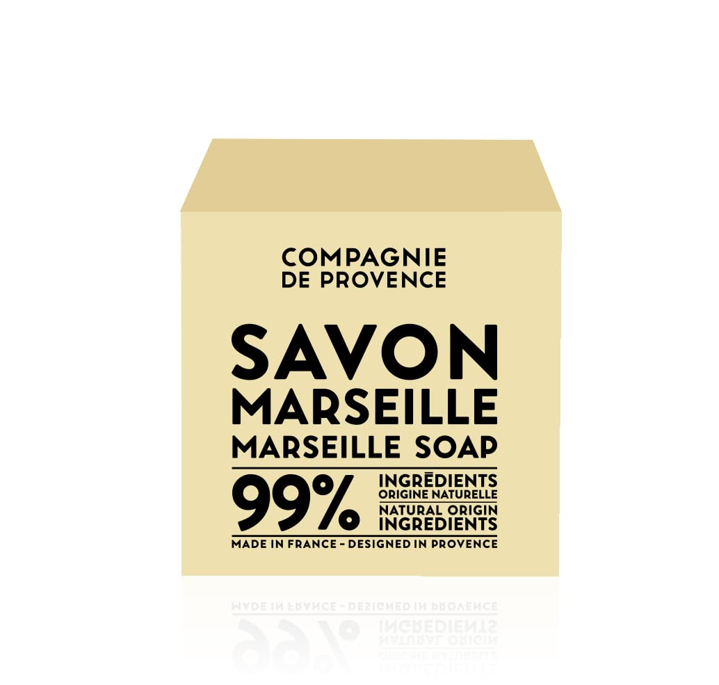 Compagnie de Provence Savon Marseille Palm Soap Cube - 400 grams - Made in France