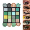 16 Colors Green Eyeshadow Palette – Waterproof Matte & Metallic