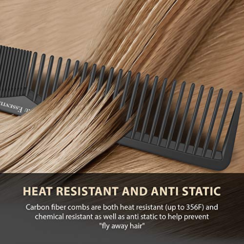 Professional Carbon Fiber Comb 7 inch Anti Static Heat Resistant