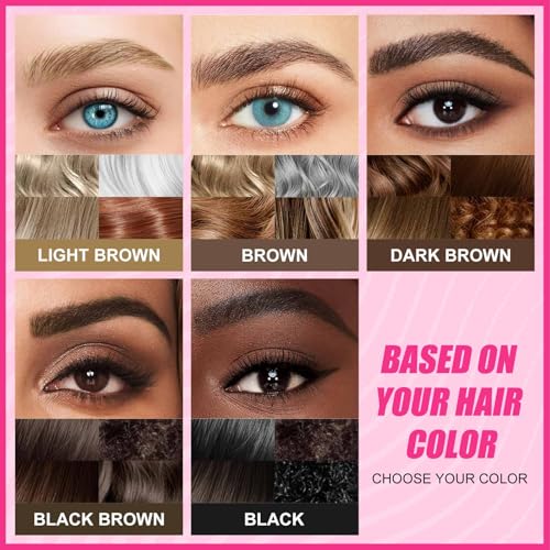 Mascara Black Volume and Length & Microblading Eyebrow Pen, 4D Silk Fiber Mascara Natural and False Effect, Waterproof Eyebrow Pencil Brown Hair Like Natural Liquid Eyebrow Pen Medium Brown