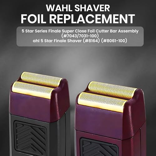 2 Pack Replacement Foil and Cutter Assembly Compatible with Wahl 5 Star Shavers, Models 7031-100 7043-100 7031-200, Wahl Shaver Foil Replacement Ultra-Close Shave, Easy to Replace