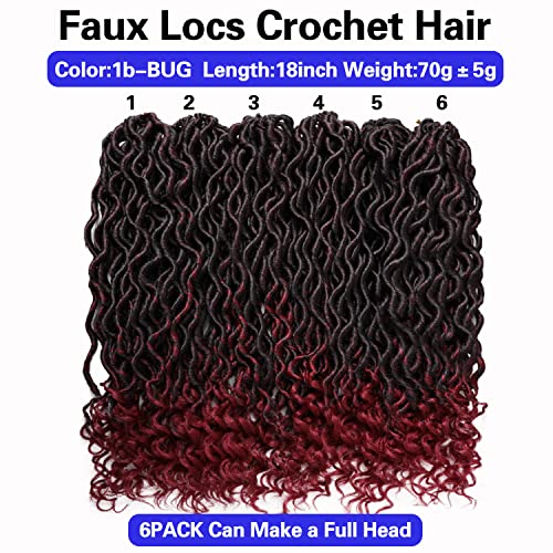 Goddess Locs Crochet Hair 18 Inch - Wavy Curly Synthetic Braids