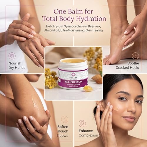 Vitality Helichrysum Balm 2oz - Moisturizing Skin Healing Balm