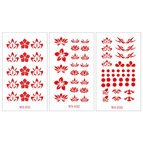 Lurrose Temporary Forehead Tattoo Stickers Chinese Style Decorative Stickers 30 Sheets