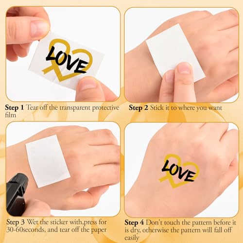 Gold Ribbon Cancer Awareness Temporary Tattoos - 30 Sheets
