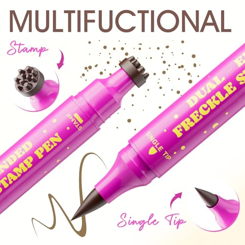 Dual-Ended Freckle Stamp Pen Waterproof - Caramel Brown