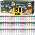 AZEN 120 Pack Lip Gloss Set, Clear Lip Gloss Bulk, Lip Oil for Dry Cracked Lips Moisturizing Hydrating Nourishing with Vitamin E, Valentines Gifts Easter Basket Stuffers