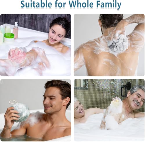 Bath Loofah Sponge 4-Pack, 60G Exfoliating Shower Scrubber