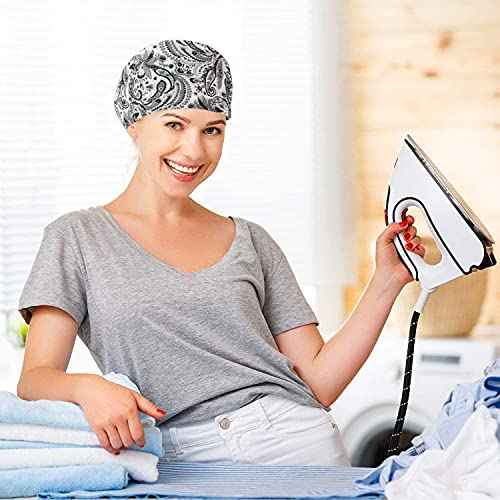 Fesciory Adjustable Working Caps with Button & Sweatband, Women Ponytail Pouch Hats, Long Hair